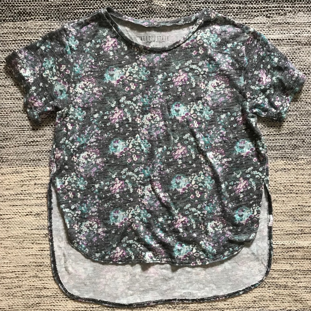 High low floral top